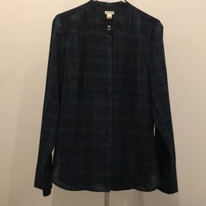 J. Crew Tartan Button Up Blouse